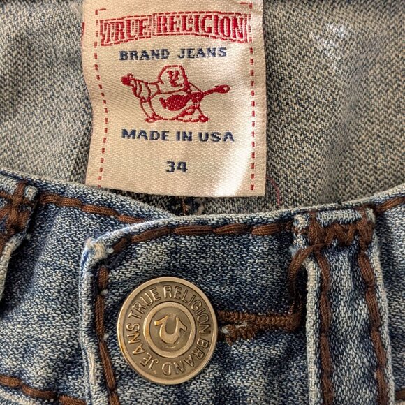 True Religion Men's  Relaxed Straight  Size 34 Blue - Picture 12 of 16
